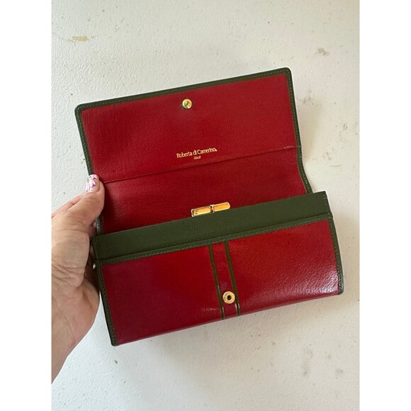 NWOT Roberta di Camerino Lulu Red Italian Leather Bi-Fold Snap Kiss Lock Wallet - Picture 4 of 7